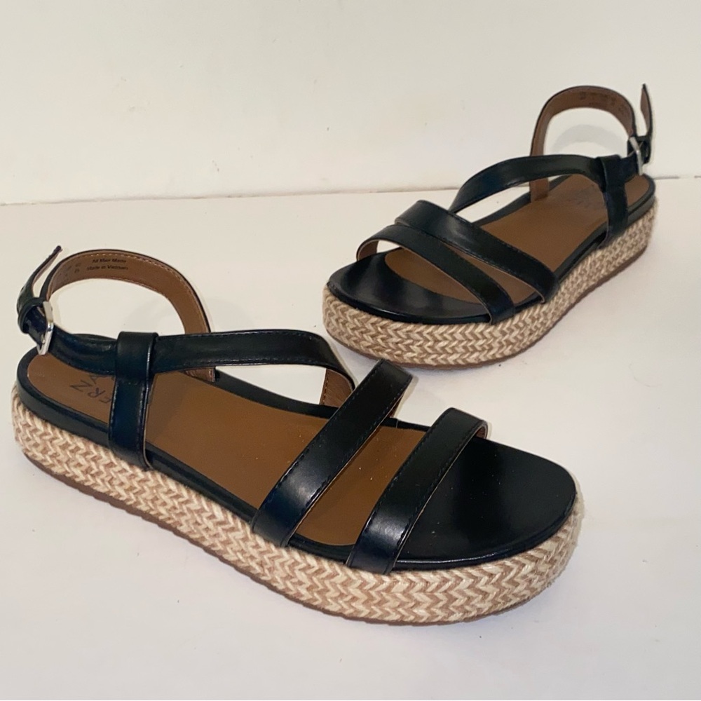 Naturalizer Black Espadrille Platform Peridot Sandals